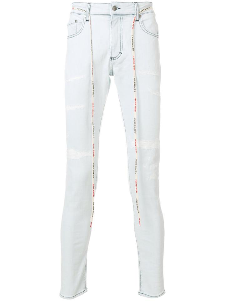 Represent Jeans With Shoestring Belt - Blue