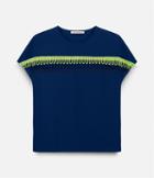 Christopher Kane Crew Neck Loop Top, Women's, Size: Medium, Blue, Polyamide/spandex/elastane/viscose