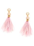 Lizzie Fortunato Jewels Flared Tassel Drop Earrings - Pink & Purple