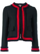 Gucci - Cropped Web Trim Jacket - Women - Silk/cotton/acetate/wool - 46, Black, Silk/cotton/acetate/wool