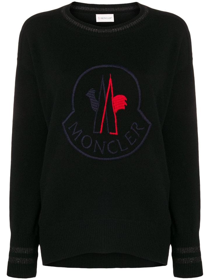 Moncler Embroided Logo Sweater - Black