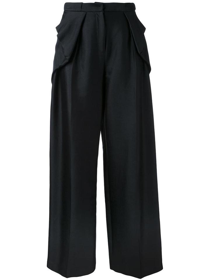 Bianca Spender Draped Laterals Trousers, Women's, Size: 8, Black, Cotton