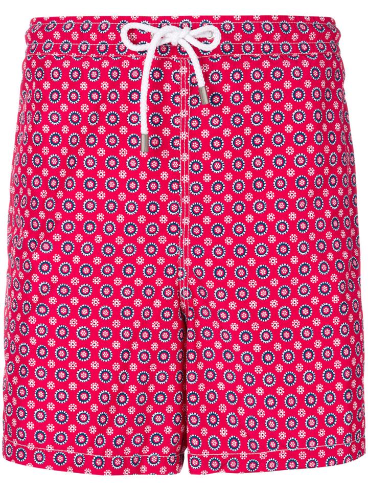 Kiton Floral Print Swim Shorts - Red