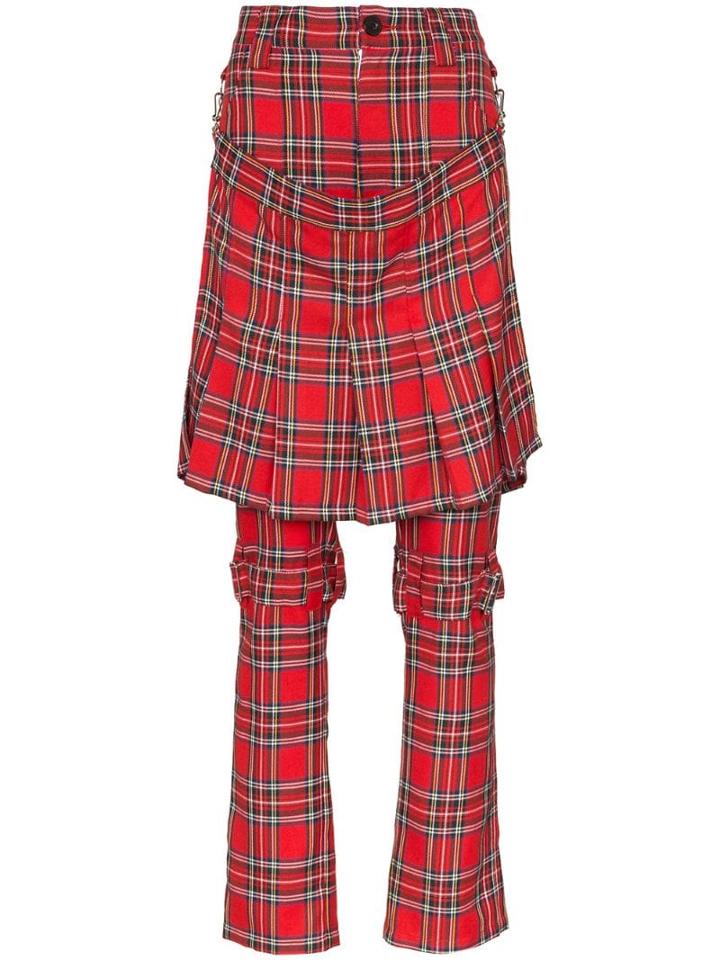 Ashley Williams Layered Check Straight Leg Trousers