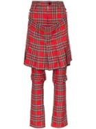 Ashley Williams Layered Check Straight Leg Trousers