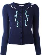 Olympia Le-tan Embellished Front Jumper, Women's, Size: Medium, Blue, Silk/cashmere/glass