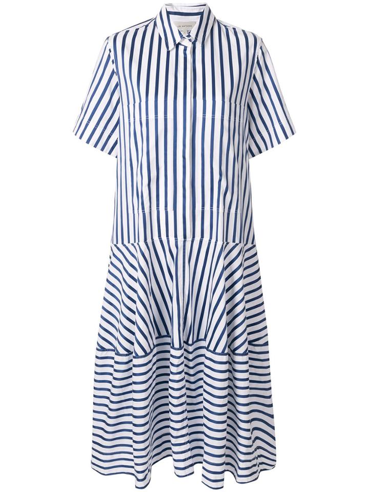 Lee Mathews Striped Shirt Dress - Blue