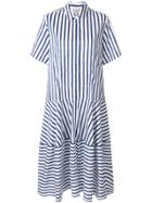 Lee Mathews Striped Shirt Dress - Blue