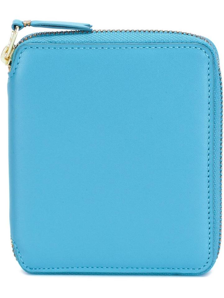 Comme Des Garçons Wallet 'colour Plain' Zip Around Wallet - Blue