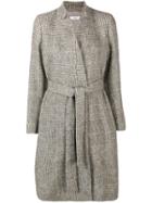 Peserico Plaid Belted Coat - Nude & Neutrals