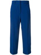 Prada Cropped Straight Trousers - Blue