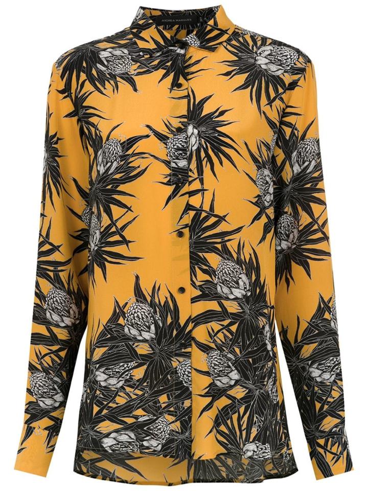 Andrea Marques Printed Silk Shirt - Yellow