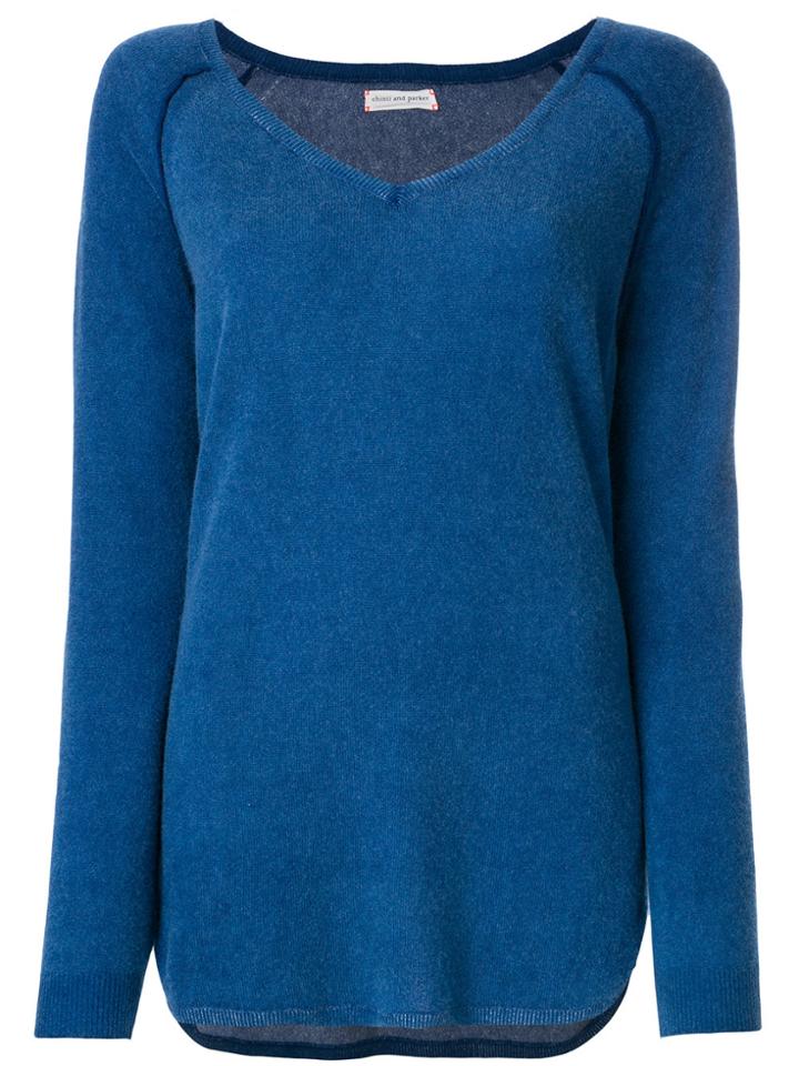 Chinti & Parker Print Dye Jumper - Blue