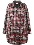 Faith Connexion Embellished Checked Coat - Red