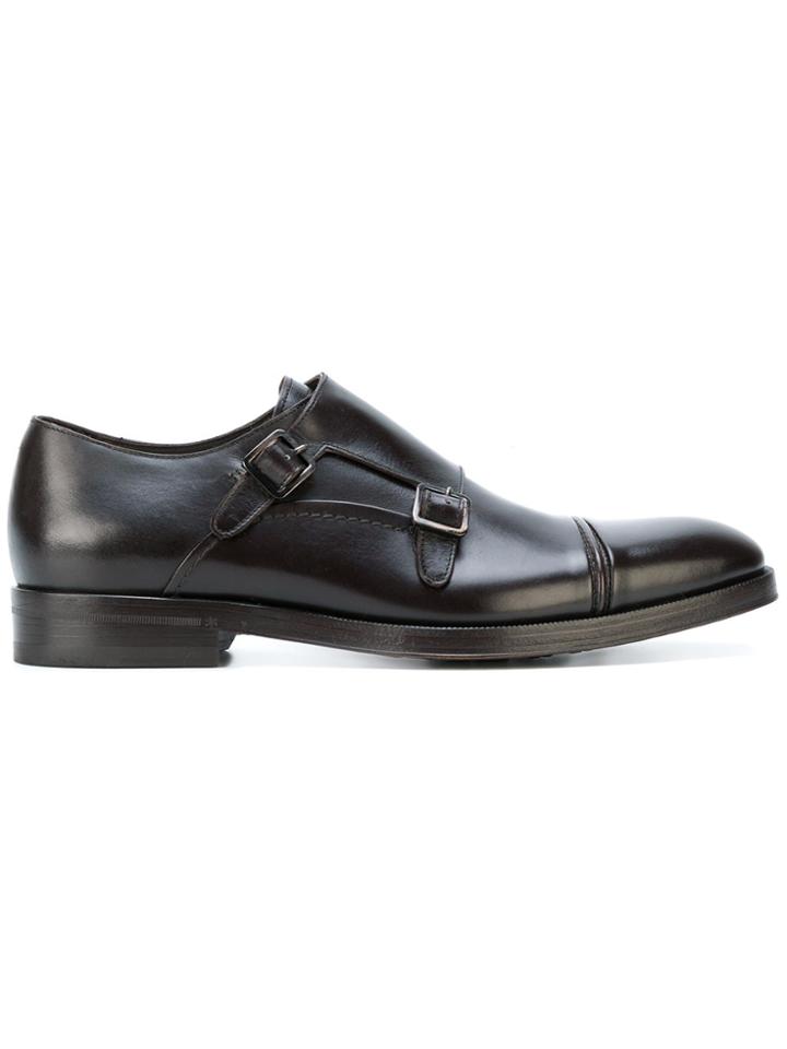 Canali Buckle Detail Brogues - Brown