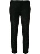 Ainea Lace Cropped Trousers - Black