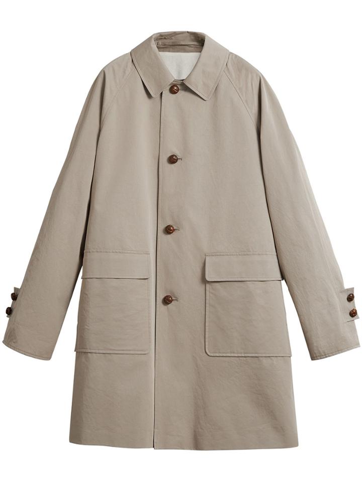 Burberry Beige Reissued Waxed Gabardine Car Coat - Green