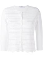 Blugirl - Zigzag Hem Cardigan - Women - Polyester/viscose - 40, White, Polyester/viscose