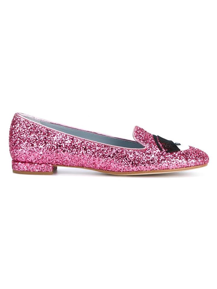 Chiara Ferragni Flirting Leather Slip-on Flats