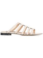 Sergio Rossi Pearl Embellished Sandals - Nude & Neutrals