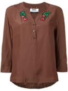 Muveil - Strawberry Patches Blouse - Women - Polyester - 38, Women's, Brown, Polyester