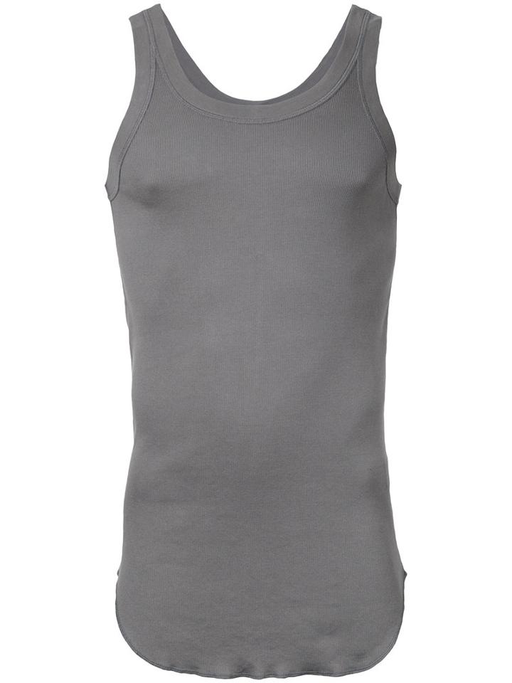 Kazuyuki Kumagai Curved Hem Vest, Men's, Size: 2, Grey, Cotton