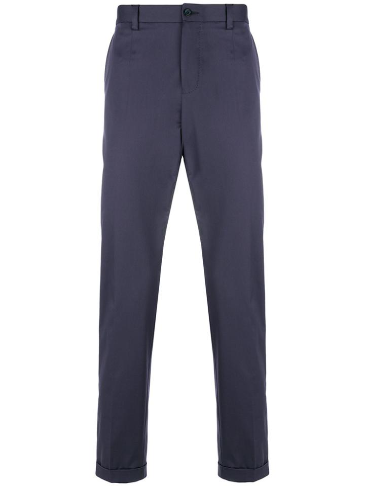 Dolce & Gabbana Cropped Straight Leg Trousers - Blue