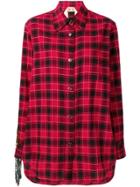 No21 Fringed Plaid Flannel Shirt - Red
