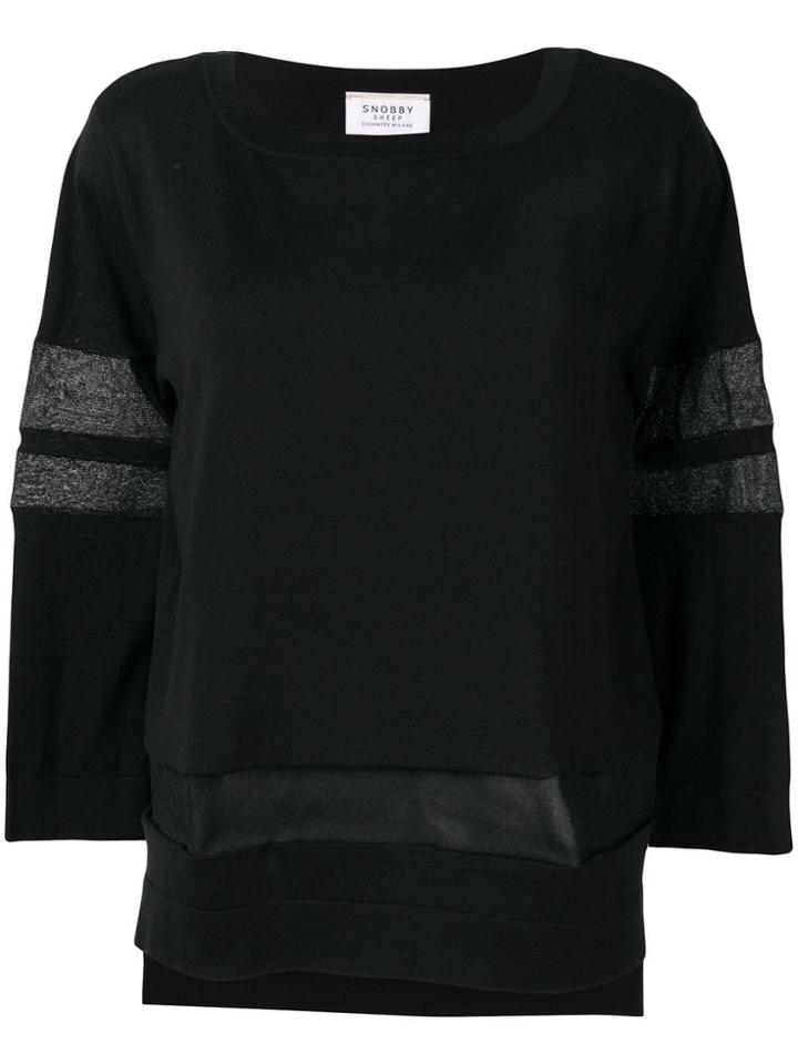 Snobby Sheep Sheer Panels Jumper - Black