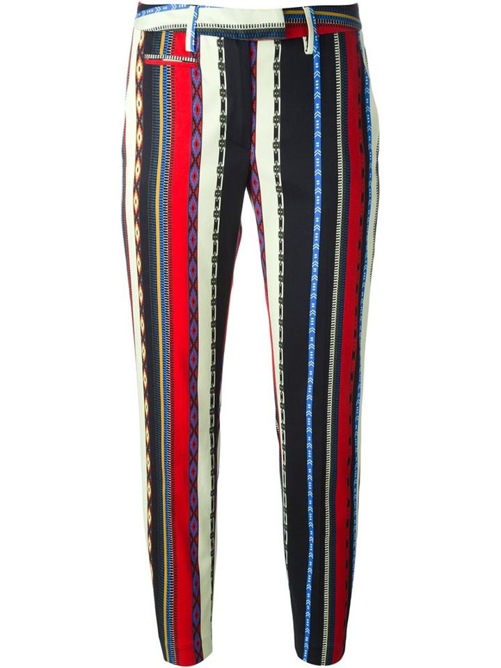 Dondup Stripe Print Ankle Length Skinny Trousers