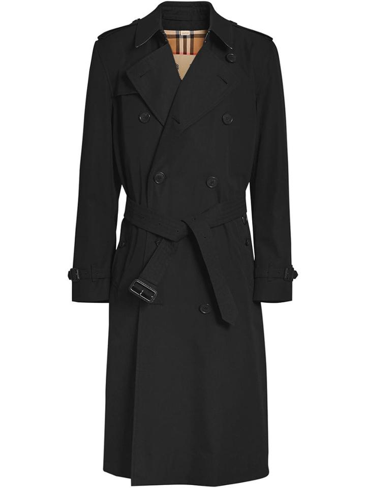Burberry The Long Kensington Heritage Trench Coat - Black