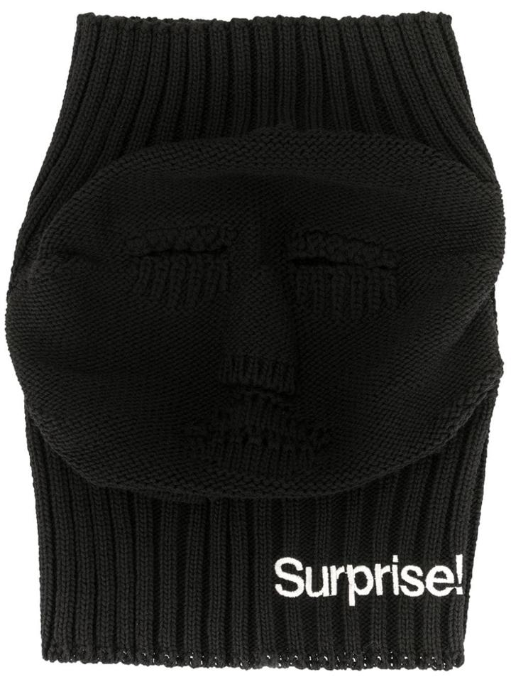 Doublet Slogan Snood Scarf - Black