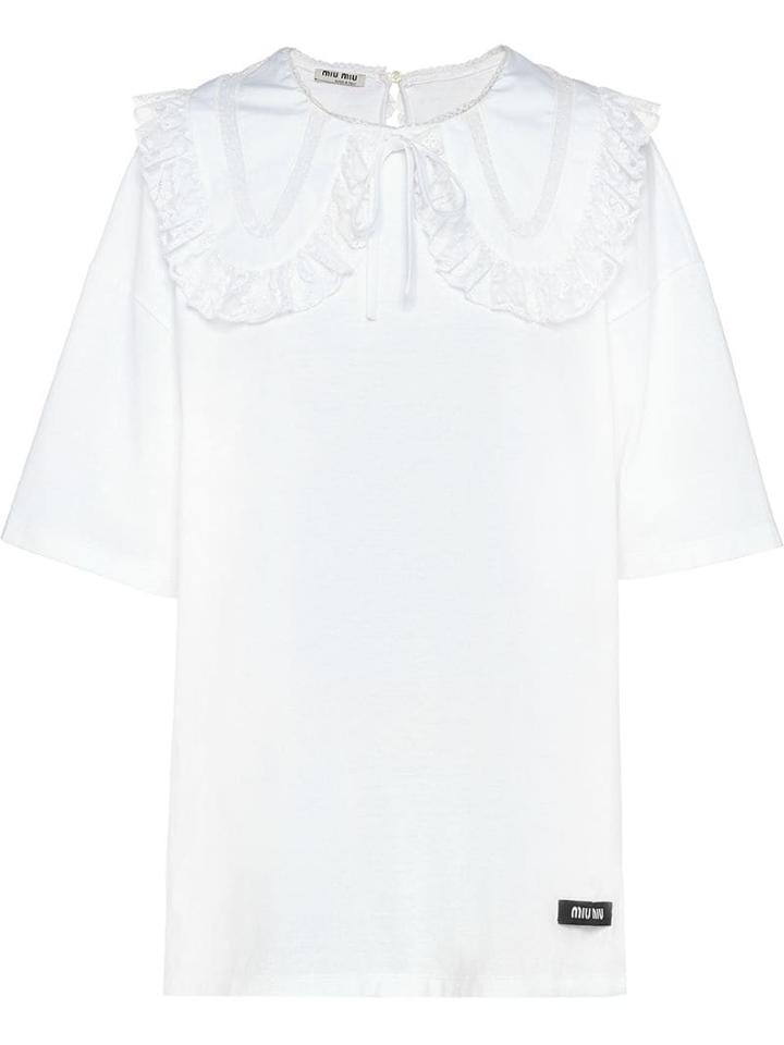 Miu Miu Ruffled Collar Blouse - White