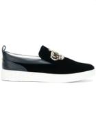 Versace Crown Embroidered Sneakers - Blue