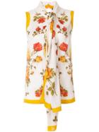 Alexander Mcqueen Floral Print Tie Neck Blouse - Multicolour