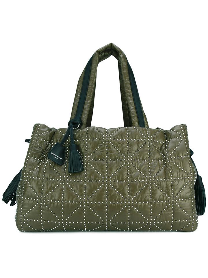 Sonia Rykiel - Embellished Tote - Women - Leather/polyamide - One Size, Green, Leather/polyamide