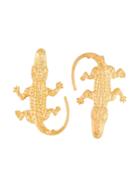 Natia X Lako Small Crocodile Earrings - Metallic