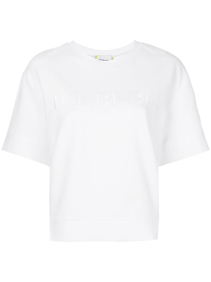 Iceberg Logo Short-sleeve Sweater - White