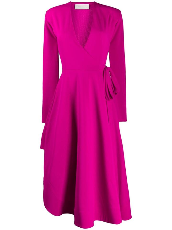 Esteban Cortazar Asymmetric Draped Column Dress - Pink