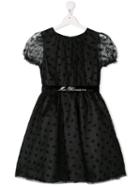 Miss Blumarine Lace Overlay Party Dress - Black
