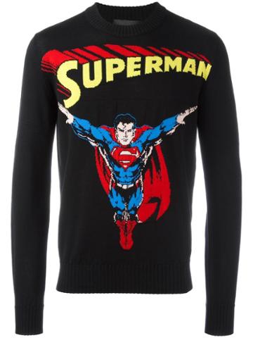 Philipp Plein Superman Intarsia Jumper, Men's, Size: Small, Black, Cotton/polyester/merino