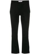 Inès & Maréchal Cropped Flared Trousers - Black