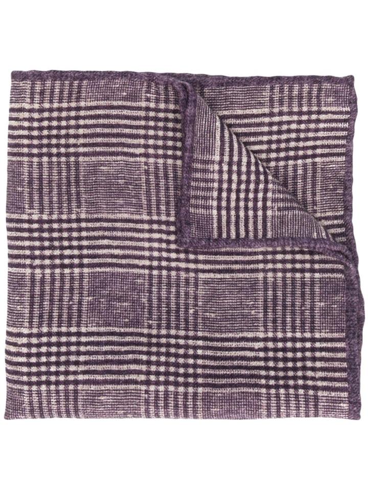 Brunello Cucinelli Check Handkerchief - Purple