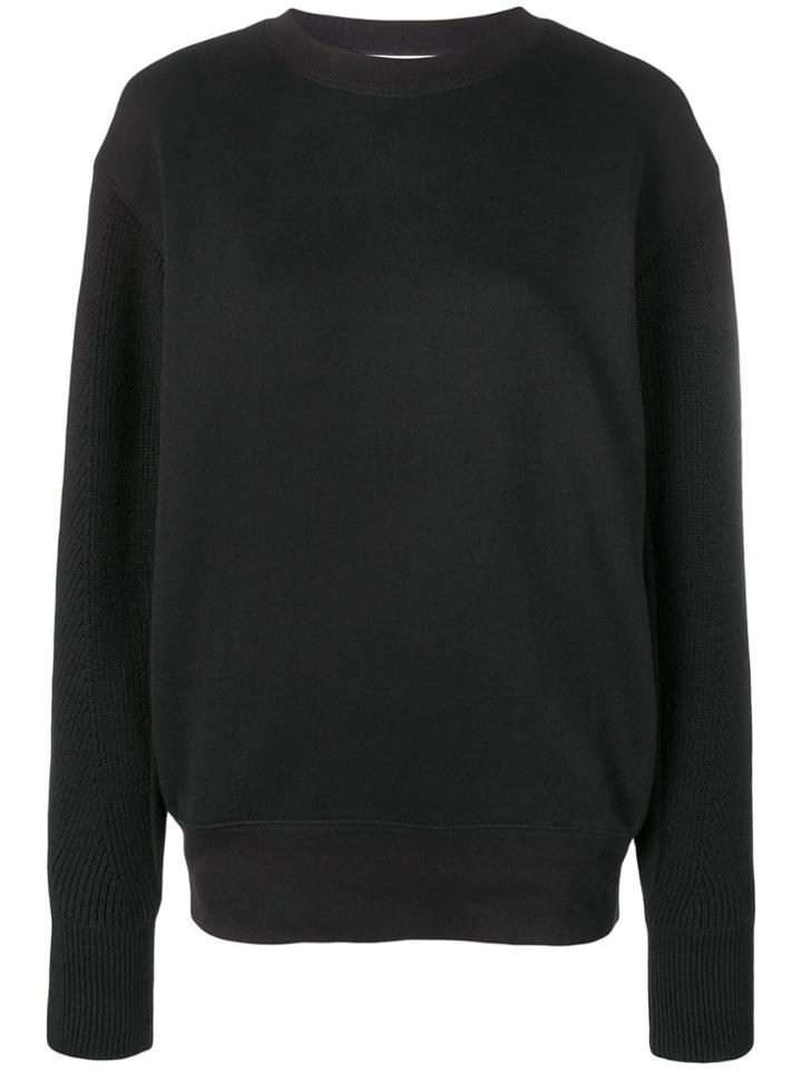 Helmut Lang Knit Sleeves Sweatshirt - Black