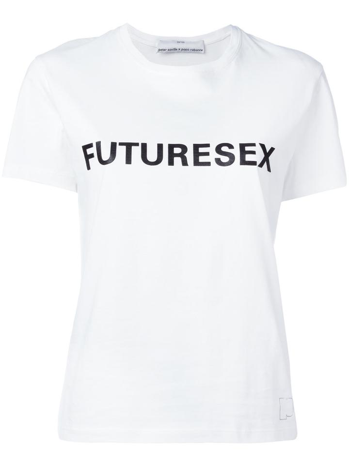 Paco Rabanne - 'futuresex' Short Sleeve T-shirt - Women - Cotton - 38, White, Cotton