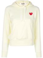 Comme Des Garçons Play Logo Patch Hoodie - White