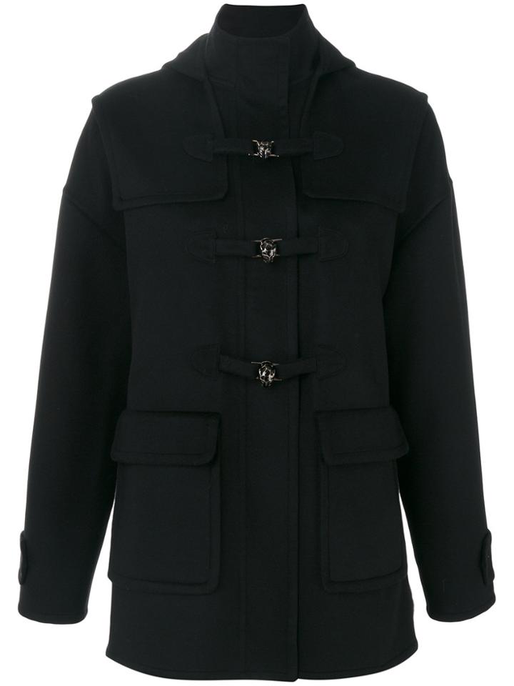 Valentino Panther Duffle Coat - Black