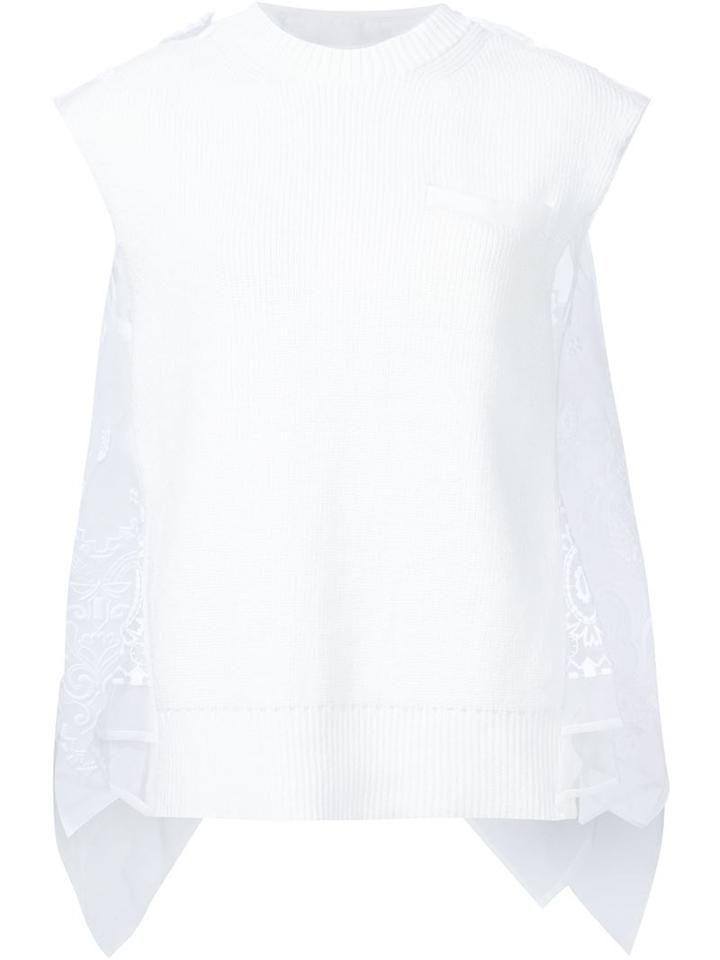Sacai Sheer Bandana Detail Tank Top