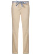 Weekend Max Mara Straight Leg Belted Trousers - Nude & Neutrals