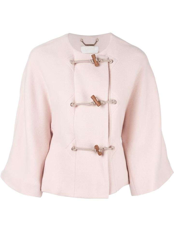 Chloé Cape Sleeve Jacket, Women's, Size: 40, Nude/neutrals, Polyamide/virgin Wool